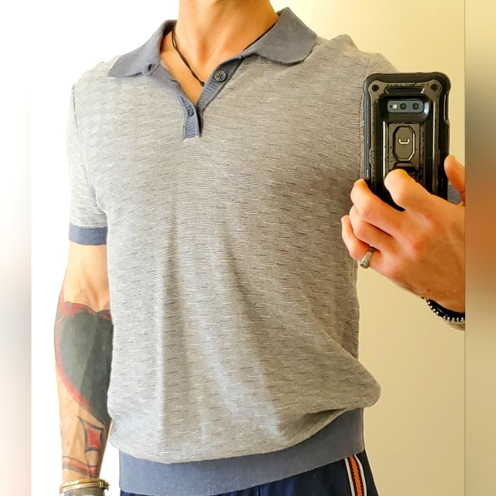 𝅺Vintage Banana Republic polo style lightweight knit spring summer  sz. Medium